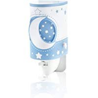 Los mejores  - Dalber Moon Light Lámpara Infantil Luz Noche Quitamiedos Enchufe LED Luna y Estrellas MoonLight Azul